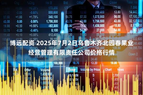 博远配资 2025年7月2日乌鲁木齐北园春果业经营管理有限责任公司价格行情