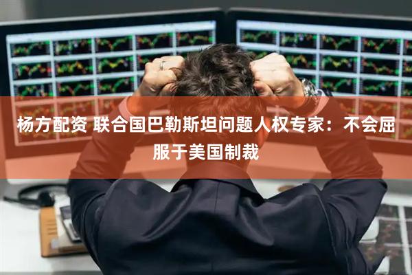 杨方配资 联合国巴勒斯坦问题人权专家：不会屈服于美国制裁