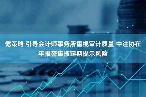 億策略 引导会计师事务所重视审计质量 中注协在年报密集披露期提示风险