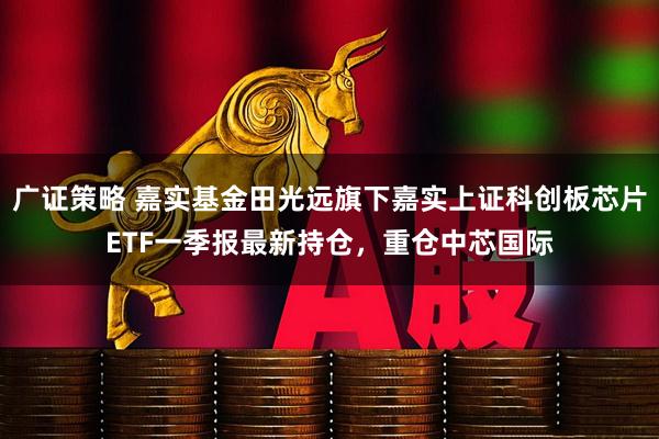 广证策略 嘉实基金田光远旗下嘉实上证科创板芯片ETF一季报最新持仓，重仓中芯国际